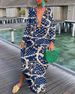 Women's Printed Pullover Long Sleeve Long Skirt V-neck Swing Loose Dress_ecoleips.com