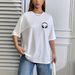Women's Casual Round Neck Short Sleeve T-Shirt Multi-Color American Style Simple Fashionable Sports Top Solid Loose Printed_ecoleips.com