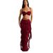 Beach Vacation Style Pure Desire Set For Women 2025 Summer New Backless Strap Personality Lace Bodycon Skirt_ecoleips.com