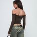 WG091 European And American Women's Fashion Autumn New Solid Color One-shoulder Asymmetrical Pleated Sexy Long-sleeve_ecoleips.com