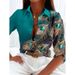 2025 Style Women's Cardigan Long Sleeve Shirt 3D Printed Feather Plaid Versatile Top_ecoleips.com