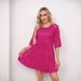 Women's Clothing Fashion Solid Color Loose Waist Short Sleeve Short Skirt Sequin Dress Banquet Dress_ecoleips.com