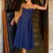 Women's Clothing Sexy Dress Hot Girl Women's Sexy V Neck Suspender Mid Length Skirt Waist Slimming Backless Dress For Women_ecoleips.com