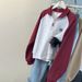 American-style Real-shot Long-sleeve Sweatshirt Women, Loose Thin, Korean Version, Half-zip Polo Collar, Raglan Sleeve_ecoleips.com