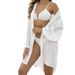 Women's Clothing Coat Sun Protection Clothing Sexy Beach Cover Up Solid Color Long_ecoleips.com