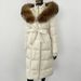 Fox Fur Large Collar Down Jacket With Hood And Long Style For Winter, Slim Waist And Knee Length Thickened Women's Coat_ecoleips.com