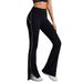 Women's Clothing Summer New High Waist Tight Nude Hip Lift Yoga Flared Pants Women Dance Fitness Outdoor Sports Split Trousers_ecoleips.com