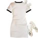 Summer Women's Color Blocked T-Shirt Dress Short Sleeved Round Neck 012 Print_ecoleips.com