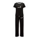 Women's Summer Crew Neck Short Sleeve Top And Drawstring Sweatpants Casual Set 8002 Print_ecoleips.com