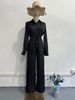 Women's Clothing Slim Fit Patterned Pant Set Fashionable Black Shirt Spring Clothing_ecoleips.com