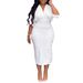 Women's Clothing V Neck Strappy Back Hollow Slit Hip Dress_ecoleips.com