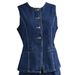 Cross-border European American Style Summer Elegant And Fashionable Casual Sleeveless High-waisted Women's Denim Suit_ecoleips.com