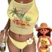 2026 Halter Bikini Women's Sexy Tropical Fruit Print Vacation Style Swimsuit European And American New Cross Border E-commerce_ecoleips.com