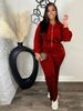 TW575 Women's Fashion Long Sleeved Lapel Zipper Cardigan And Trousers Two Piece Winter Suit European American Style_ecoleips.com