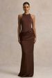 Elegant Women's Sleeveless Banquet Dress American Style Slim Fit Satin Splicing Fashion New_ecoleips.com
