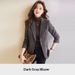 Qigu Niang Gray Women's Blazer Autumn And Winter 2023, Woolen Elegant Coat For Petite Ladies, Thick Versatile Top_ecoleips.com