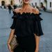 Women's Clothing Women's Flutter Sleeve Off-Shoulder Blouse In Soft Pink, Romantic Summer Casual Top_ecoleips.com