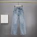Women's Clothing Fashion Star Hot Diamond Straight Jeans For Women Hot Style Washed High Waist Loose Slim All Match Wide Leg Trousers_ecoleips.com