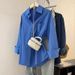 Blue Shirt For Women, Designed For Spring/Autumn Seasons With A Casual, Relaxed Style. A Layered Long-Sleeved Shirt Jack_ecoleips.com