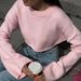 Women's Cropped Knit Sweater - Soft Cotton Blend High Waist Long Sleeve Top For Fall, Streetwear Chic, Casual & Party Wear_ecoleips.com