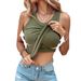 Summer Women's Solid Color Round Neck Vest Bra Feminine Base Layer Outerwear_ecoleips.com