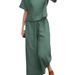 plus Size Casual Sportswear Set Loose Fitting Short Sleeved Solid Color Fashion For Spring And Autumn_ecoleips.com