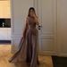 Spring/Summer Women's Pleated Ribbon Satin Evening Gown Style_ecoleips.com