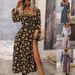 Stylish Boho Style All‑Over Print Long Sleeve Open‑Back Flowy Dress For Summer Holiday_ecoleips.com
