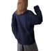 Women's Clothing Knitted Early Autumn Lazy Lapel Top Korean-Inspired Cable Knit Sweater Women's Casual Fall Top With Peter Pan Collar – Navy Blue_ecoleips.com