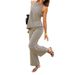 Elegant Casual Women's Halter Neck Pant Suit Loose Fitting American Style Spring Summer 2026 Independent Amazon Website_ecoleips.com