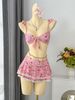 Floral Ruffled Spaghetti Strap Two Piece Swimsuit Bikini European American Style for Women Beach Vacation Casual Summer Top Bottom Separate_ecoleips.com