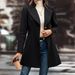 "Tailored Wool-Like Blazer Coat – Slim Fit Notch Lapel (Black/Beige/Rust) | Office To Opera Polyester Sophistication"_ecoleips.com
