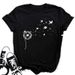 European And American Cross-border Foreign Trade Wholesale Clothing, Dandelion Pattern Round Neck Plus Size Short-sleeve_ecoleips.com