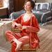 2026 New Golden Velvet Three-piece Pajamas Women's Sexy Lace Large-size Loungewear_ecoleips.com