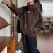 Women's Clothing Stylish Detachable Hooded Wool Blend Coat Casual Short Jacket With Belt & Patchwork Design, Loose Fit, Warm Winter Outerwear_ecoleips.com