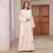 Women's Muslim Robe Elegant Long Sleeve Sequin Cardigan 2025 Saudi Arabian Fashion_ecoleips.com