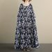 Autumn New Bohemian Casual Round Neck Long Sleeve Pleated Mom Outfit Polka Dot Dress For Women_ecoleips.com