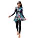Muslim Swimsuit Conservative Long Sleeve Long Pants Swimwear Set 2025 Print Splicing European Fashion Women's Swimsuit Cover Up_ecoleips.com