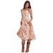 Summer New European And American Style Waist-cinching Short-sleeved Slimming Long With Straps, Sexy Slit Floral Dress_ecoleips.com