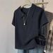 Women's Knitted Short Sleeve T-Shirt Casual Stylish Loose Fit Summer Collared Shoulder Top New Style_ecoleips.com