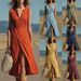 Women's Clothing Long Dress Button Down Slit Simple Stylish Spring Summer New America Style_ecoleips.com