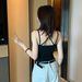 Cross Back Strap Hot Girl Tank Women New Style With Chest Pad Outer Wear, Slimming Base Layer Tube Top For Summer_ecoleips.com