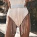 New Women's Tassel Waist Chain Nightclub Party Sexy Hot Girl Rhinestone Skirt_ecoleips.com