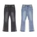 Women's Clothing Vintage Washed Flare Jeans For Women, Distressed Patchwork Denim Pants With 70s Retro Style (S-XL, Blue/Black)_ecoleips.com