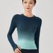 K Gradient Yoga Suit Top For Women, Thin Cut, Quick Drying, Running, Long Sleeved Sports T-shirt, Tight Fitting, Slimming Fitness Suit_ecoleips.com