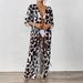 Sexy Leopard Print Beach Cover-Up – Batwing Sleeve Mesh Kimono With Tie-Waist, Lightweight Sheer Polyester, Upf 30+ Sun Protection (Black, S/M/L/Xl)_ecoleips.com