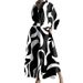 Women's Clothing Women's Wear Simple Long Sleeved Printed Fashionable Shirt Dress_ecoleips.com
