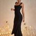 Women's Clothing printed suspender tube top dress fashionable sexy hot girl temperament backless fishtail skirt long skirt_ecoleips.com