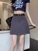 K Fashionable Women's High-Waisted Slimming Workwear Skirt With Design Flair And Versatile Short Dress In A Sexy Suit Style. No Belt_ecoleips.com