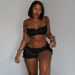 European And American Hot-Selling Women's 2024 Summer New Fashion Sexy Strapless Tube Top Slim Pleated Shorts Set_ecoleips.com